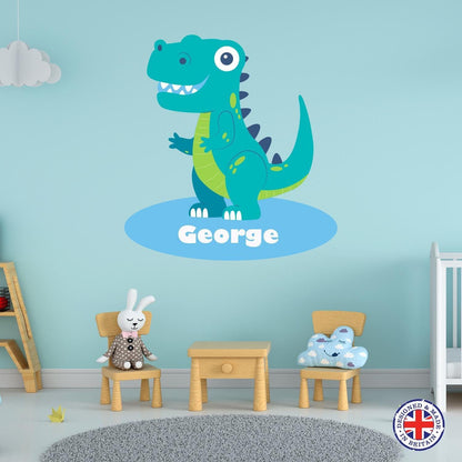 Personalised Dinosaur Wall Sticker Boys Bedroom Nursery Kids Name Vinyl T-rex