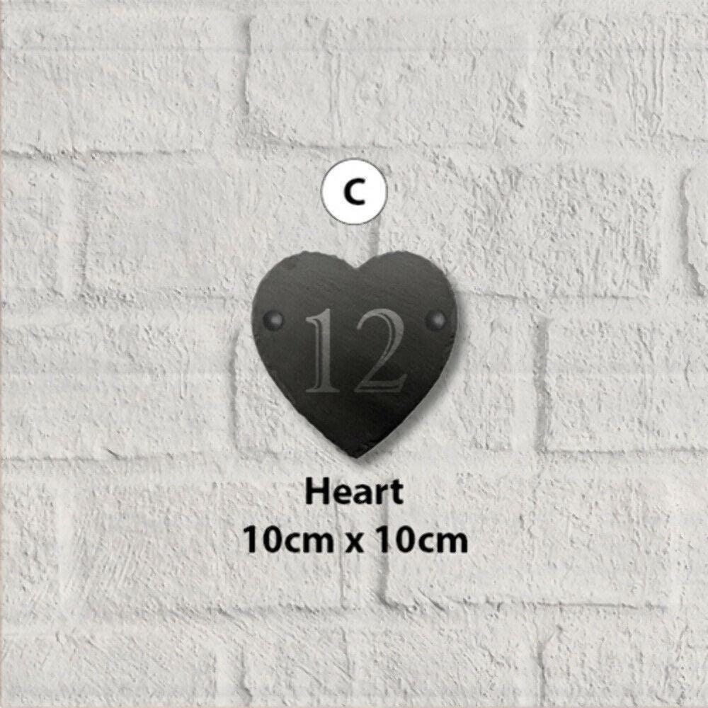 10cm Slate Personalised Door Number House Gate Sign Plaque Plate All Shapes