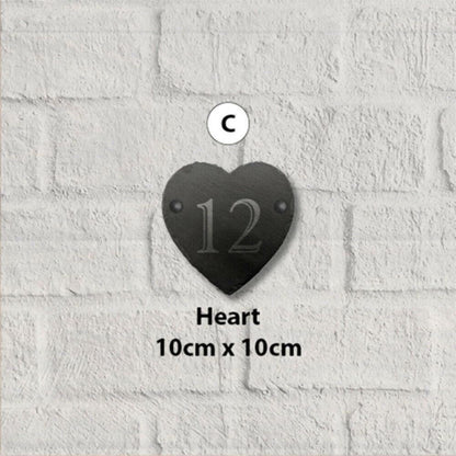 10cm Slate Personalised Door Number House Gate Sign Plaque Plate All Shapes