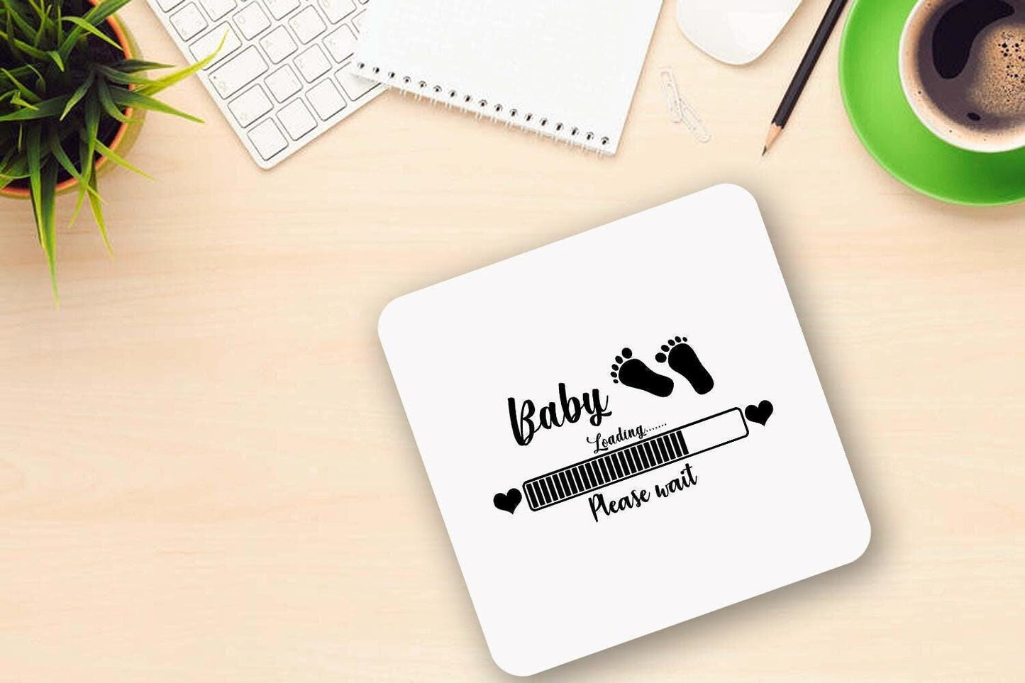 Baby Loading Please Wait - Ceramic Novelty Mug & Coaster Coffee Tea Cup Gift For Her