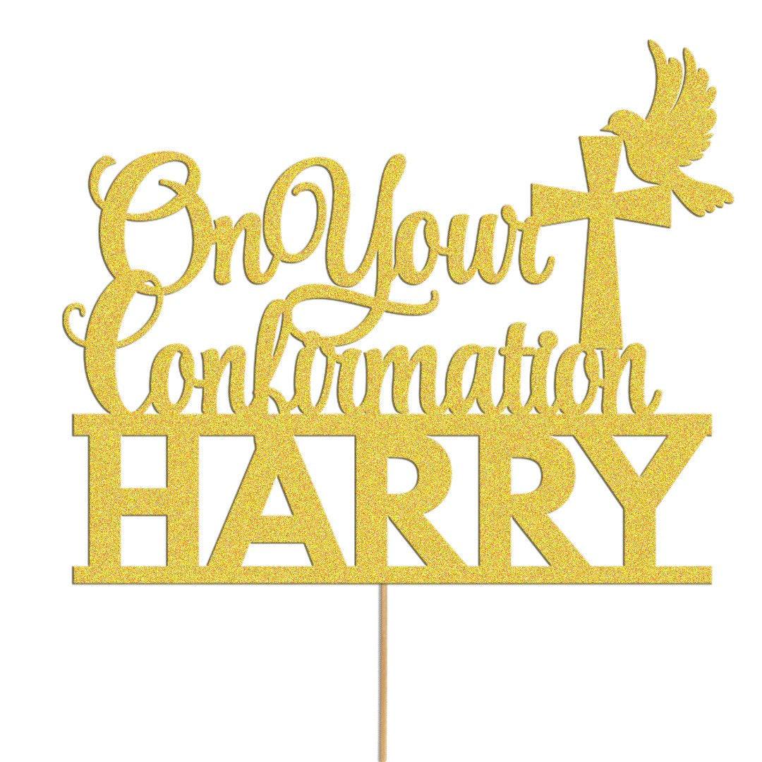 Personalised Glitter Dove Cake Topper: Confirmation, Birthday