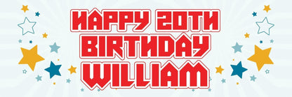 2 Personalised Birthday Party Celebration Banners Elegant Bunting Decoration Posters