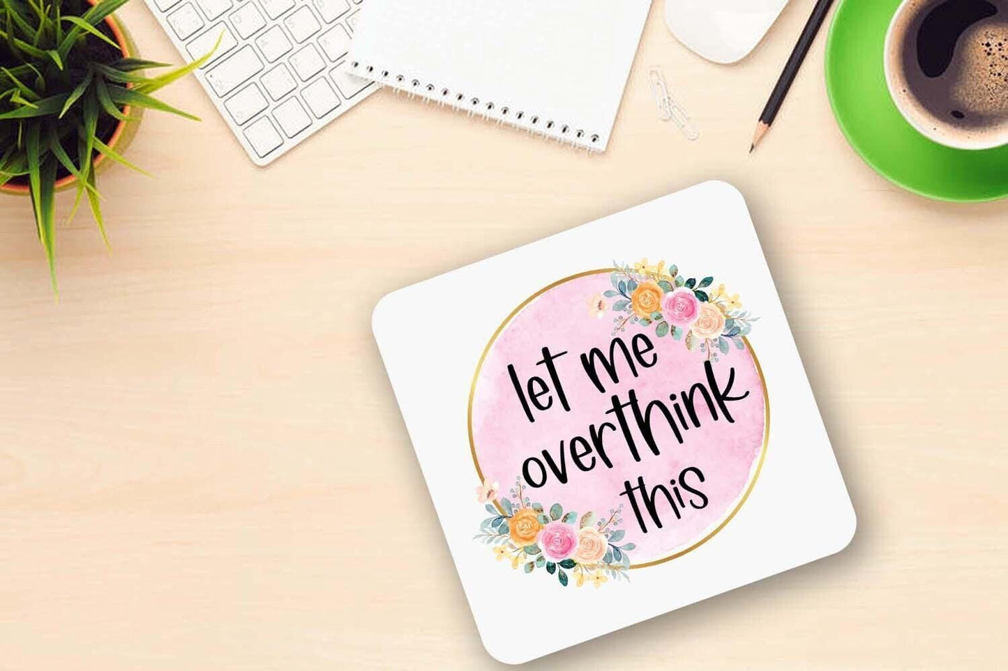 Mug And Coaster Gift Set For Overthinkers Let Me Overthink Funny Sarcastic Gifts