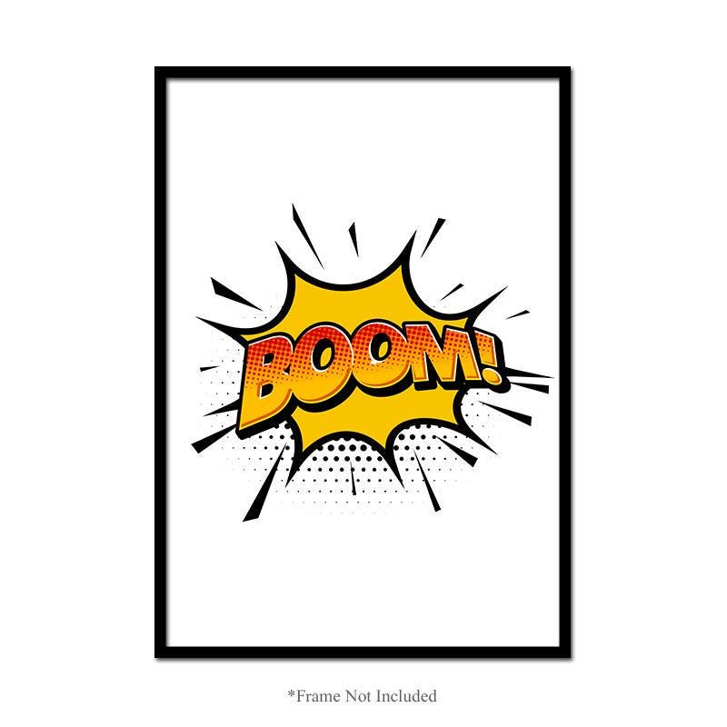 Boom Explosion Emoji Wall Poster Kids Bedroom Comic Art Nursery Print Home Decor
