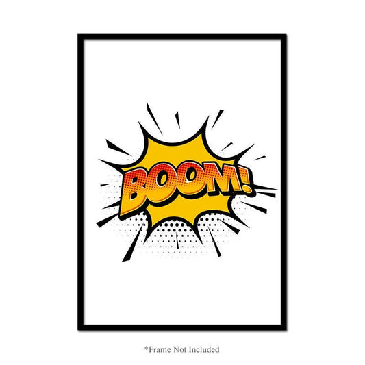 Boom Explosion Emoji Wall Poster Kids Bedroom Comic Art Nursery Print Home Decor
