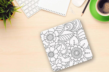 Floral Mug and Coaster Set: Flower Design Gift