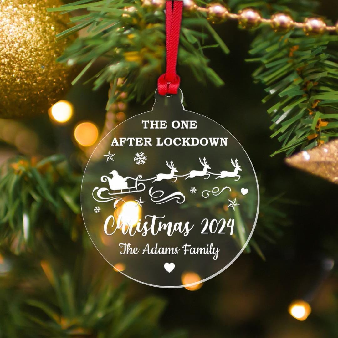 Personalised Family Name Christmas Bauble Lockdown Xmas Keepsake Decoration Gift