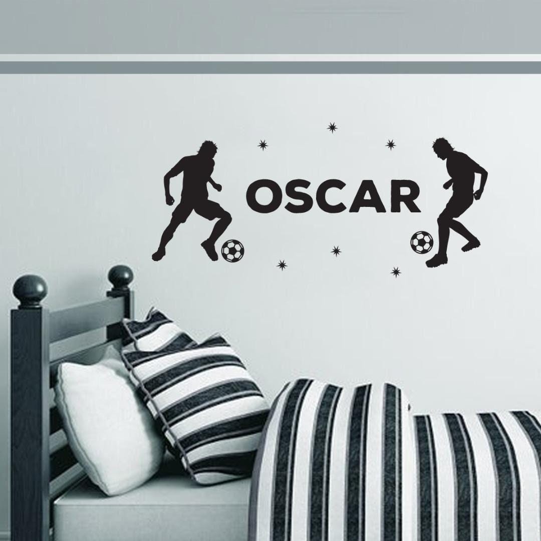 Personalised Football Player Wall Decal: Custom Name Vinyl Art