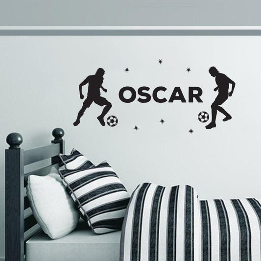 Personalised Football Player Wall Decal: Custom Name Vinyl Art