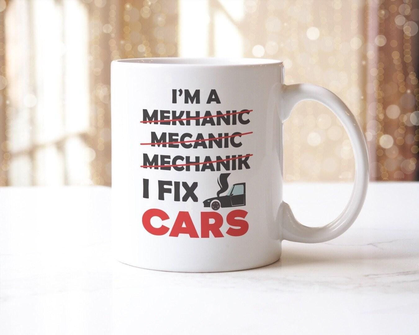 Mechanic Mug & Coaster Set: I Fix Cars, Novelty Gift