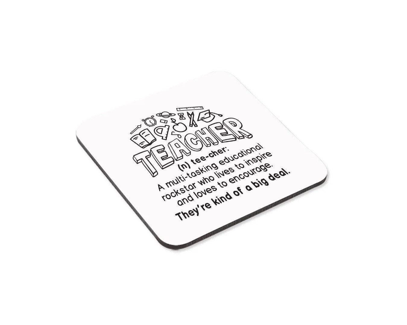 Teacher Rockstar Definition Ceramic Mug & Coaster Set