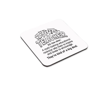 Teacher Rockstar Definition Ceramic Mug & Coaster Set