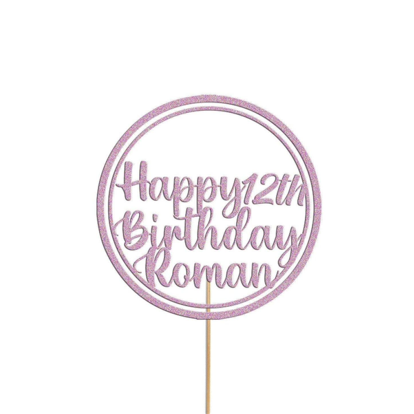 Personalised Glitter Cake Topper: Custom Name & Age