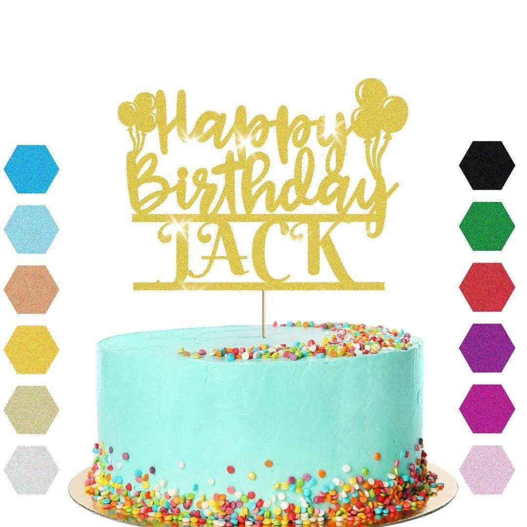 Personalised Balloons Happy Birthday Glitter Cake Topper Party Cake Decoration