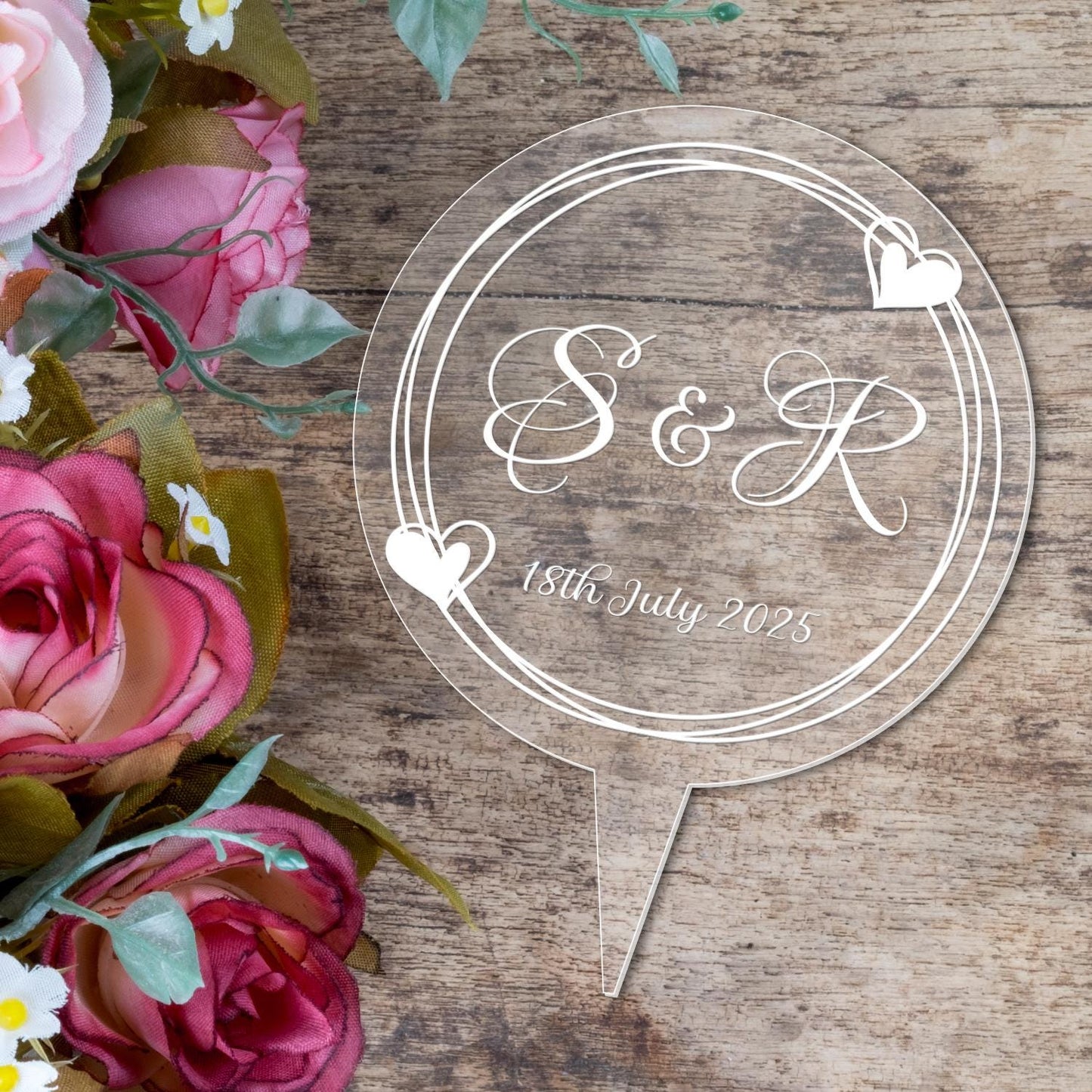 Personalised Monogram Initials Cake Topper Wedding Engagement Decoration