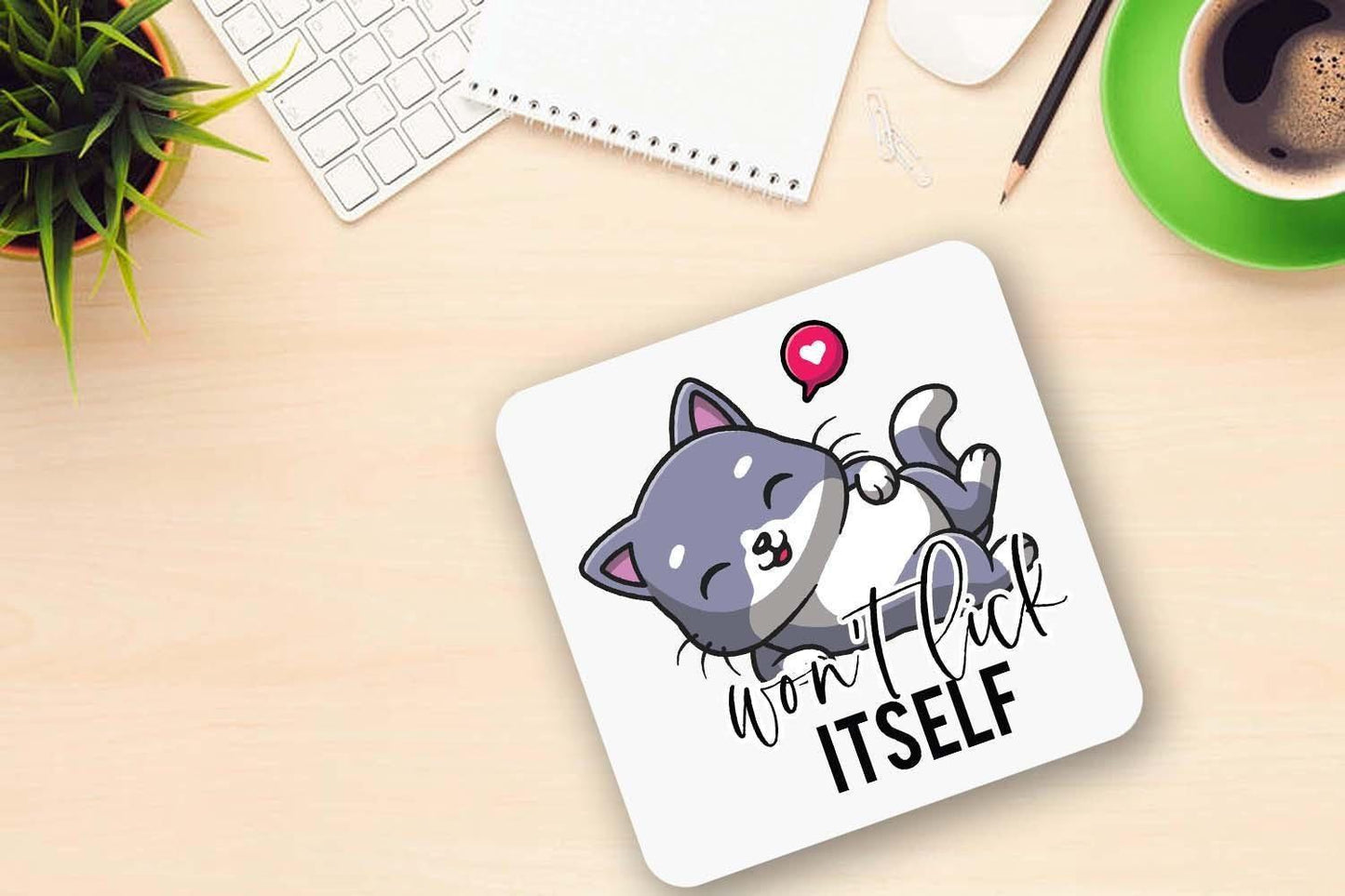 Funny Cat Mug & Coaster Set: Rude LGBT Gift