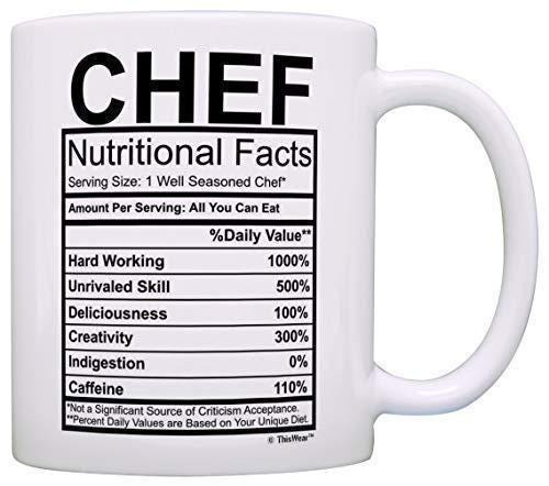 Chef Nutritional Facts Mug: Cooking Student Gift - UK Made