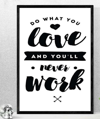 Do What You Love Inspirational Positive Thoughts Quote Poster Print Wall