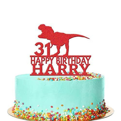 Personalised Acrylic Dinosaur Rex Boys Birthday Cake Topper Decoration Gift