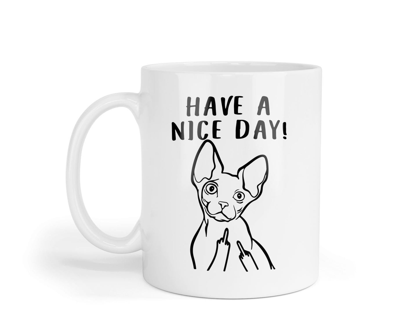 Sphynx Cat Mug: Funny Middle Finger Coffee Cup - Gift for Cat Lovers