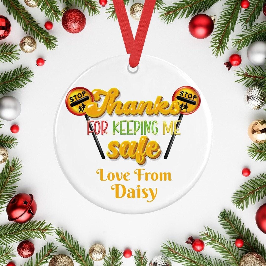 Personalised Lollypop Lady Christmas Ceramic Bauble Gift  Thanks Keeping Me Safe Tree Hanging Decoration