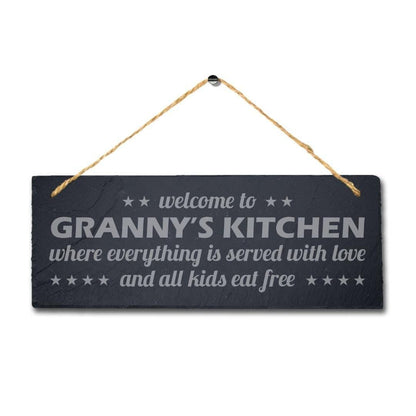 Personalised Kitchen Hanging Slate Sign Engraved Plaque Granny Mum Grandma Gift