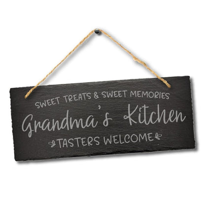 Sweet Treat Sweet Memories Hanging Slate Sign Grandmas Kitchen Gift Home Art