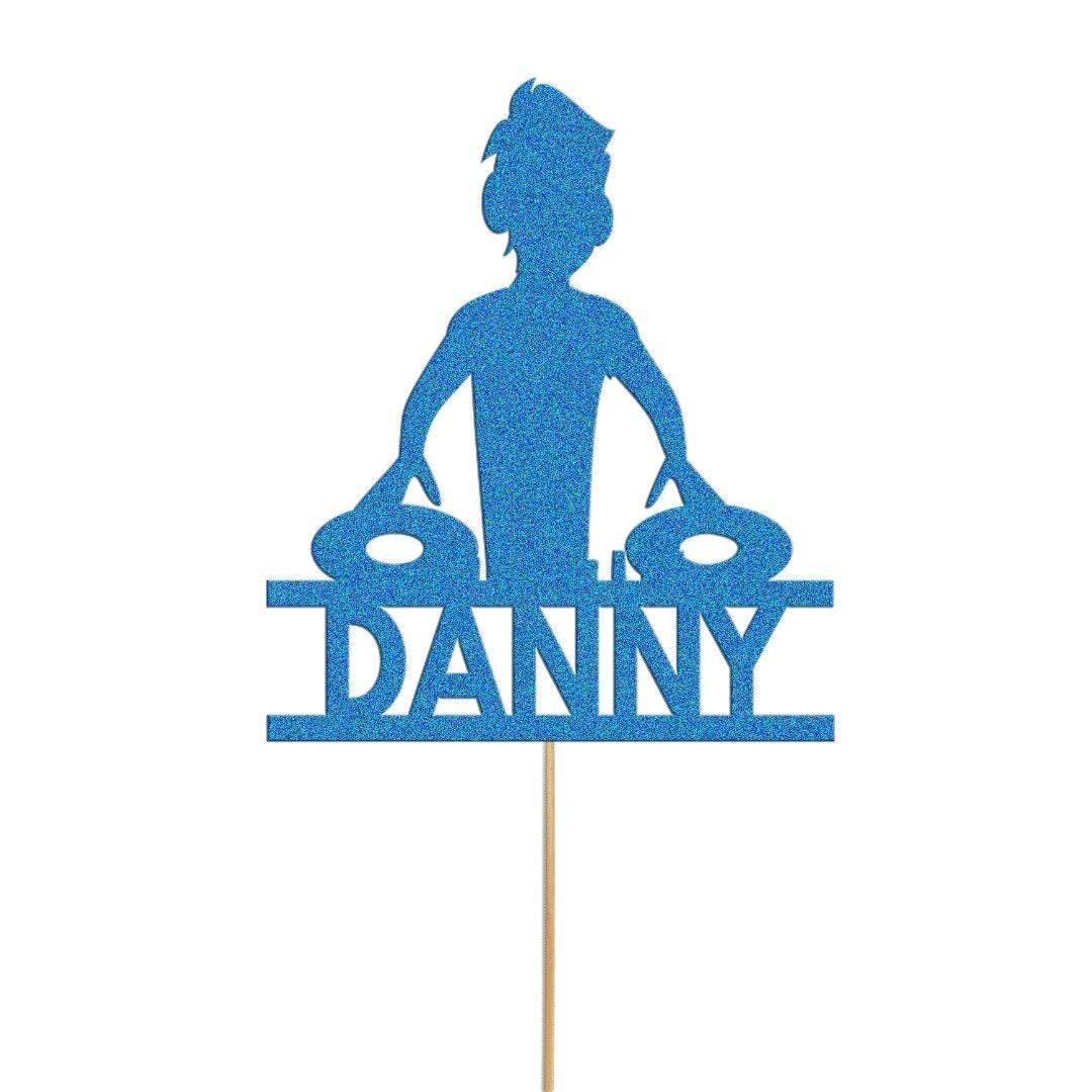 Personalised Dj Cake Topper Music Decks Birthday Cake Decoration Any Name & Age