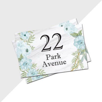 Floral Wheelie Bin Sticker: Custom House Number & Street Name