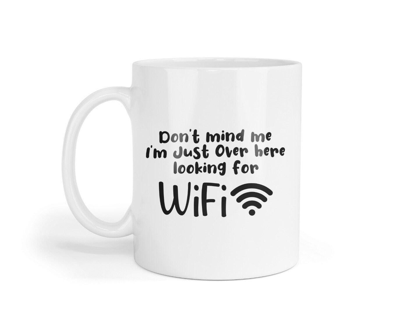 Looking For Wifi Mug & Coaster Set - Novelty Coffee Tea Cup Gift