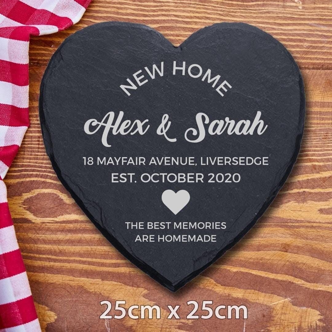 Personalised New Home First Home Housewarming Engraved Slate Coaster Serving Boards