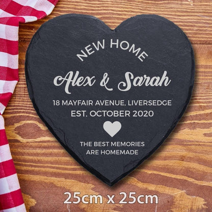 Personalised New Home First Home Housewarming Engraved Slate Coaster Serving Boards