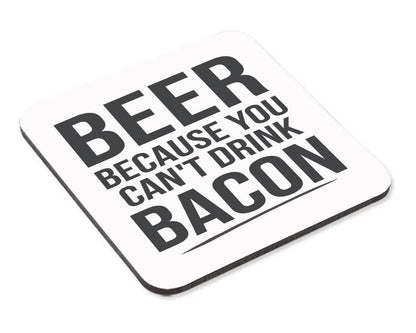 Beer Mug & Coaster Set Because You Cant Drink Bacon Funny Birthday Coffee Gift