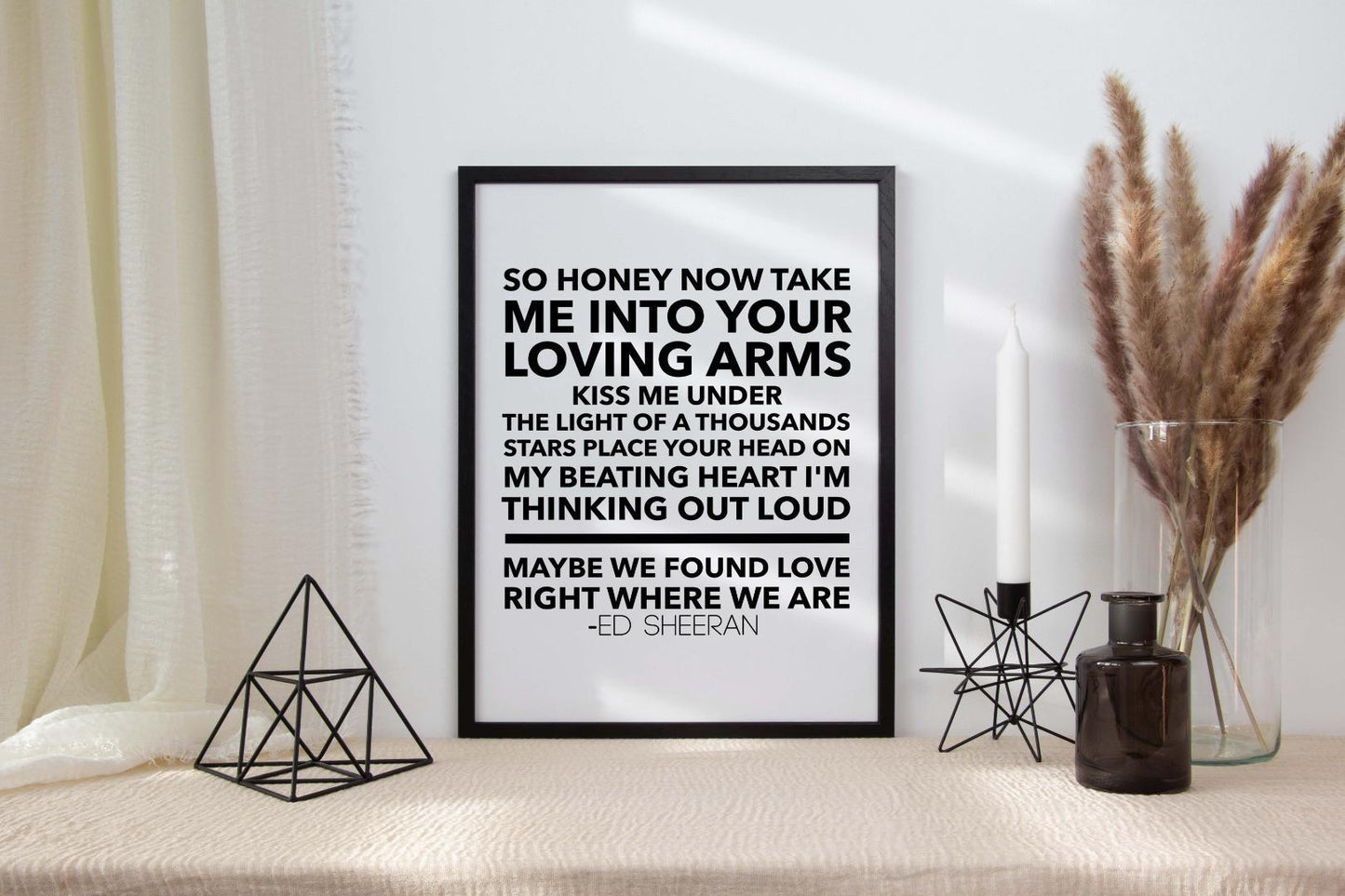 So Honey Now Take Me Into Your Arms Romantic Positive Love Words Poster Print