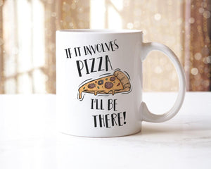 If It Involves Pizza Mug & Coaster Set Funny Pizza Lovers Birthday Office Gift