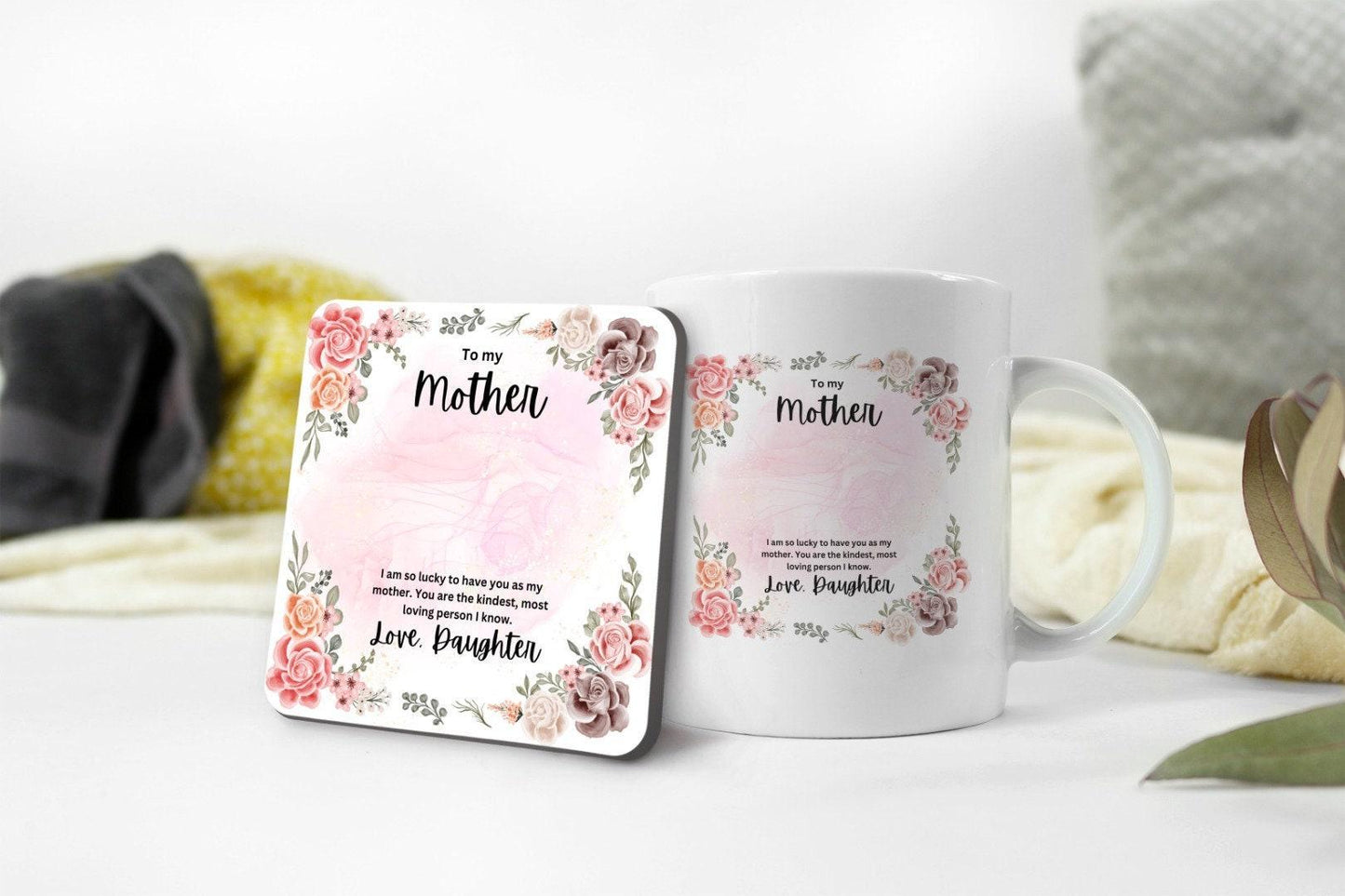 Mother's Day Mug & Coaster Gift Set: Lucky To Have You