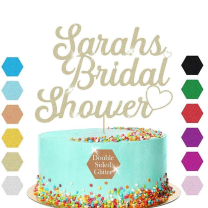 Personalised Bridal Shower Glitter Cake Topper Wedding Party Cake Decoration