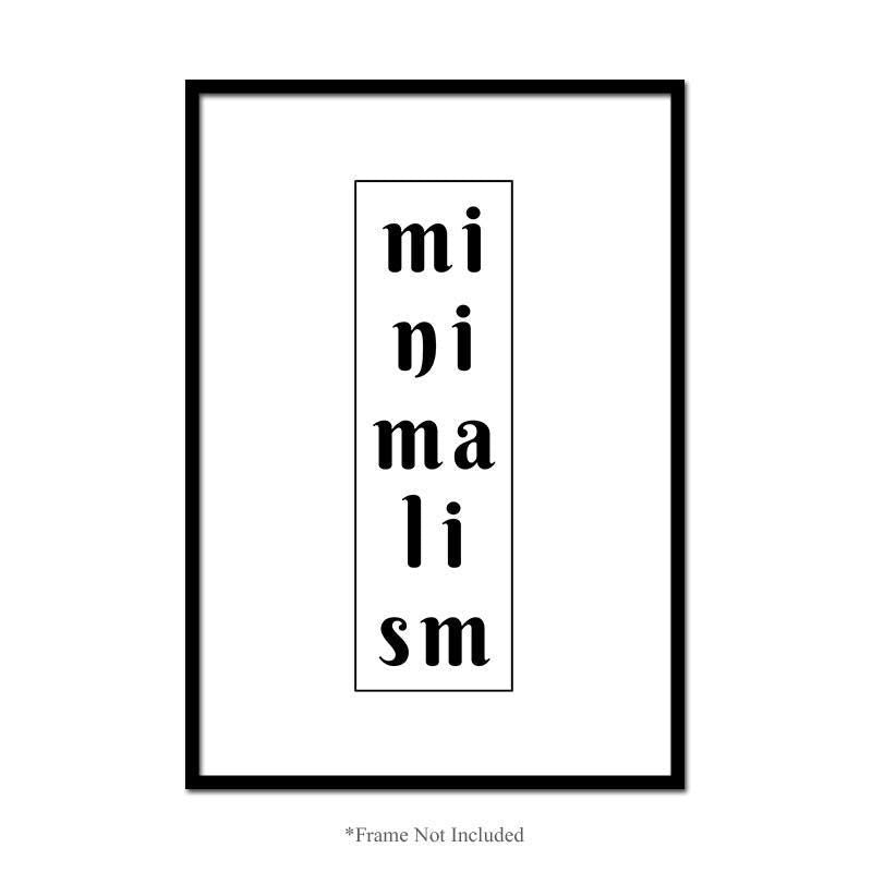 Minimalism Wall Art Poster Inspirational Typography Quote Home Print Room Decor