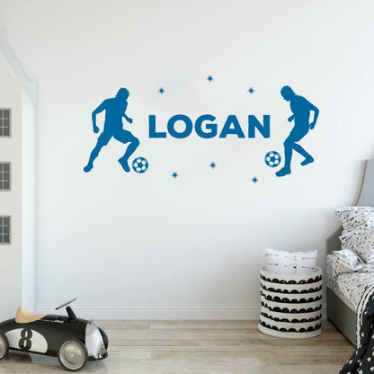 Personalised Football Player Wall Decal: Custom Name Vinyl Art