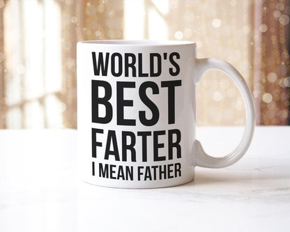 Worlds Best Farter Mug & Coaster Set Funny Dad Birthday Fathers Day Coffee Gift