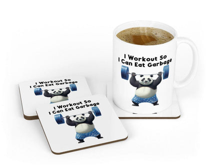 Funny Fitness Panda Coffee Mug & Coaster Set