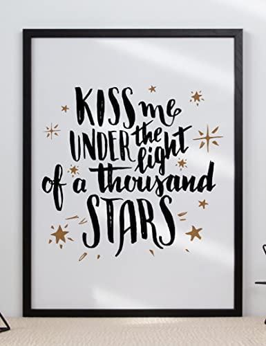Kiss Me Under Light Motivational Inspirational Love Positive Quote Poster Wall