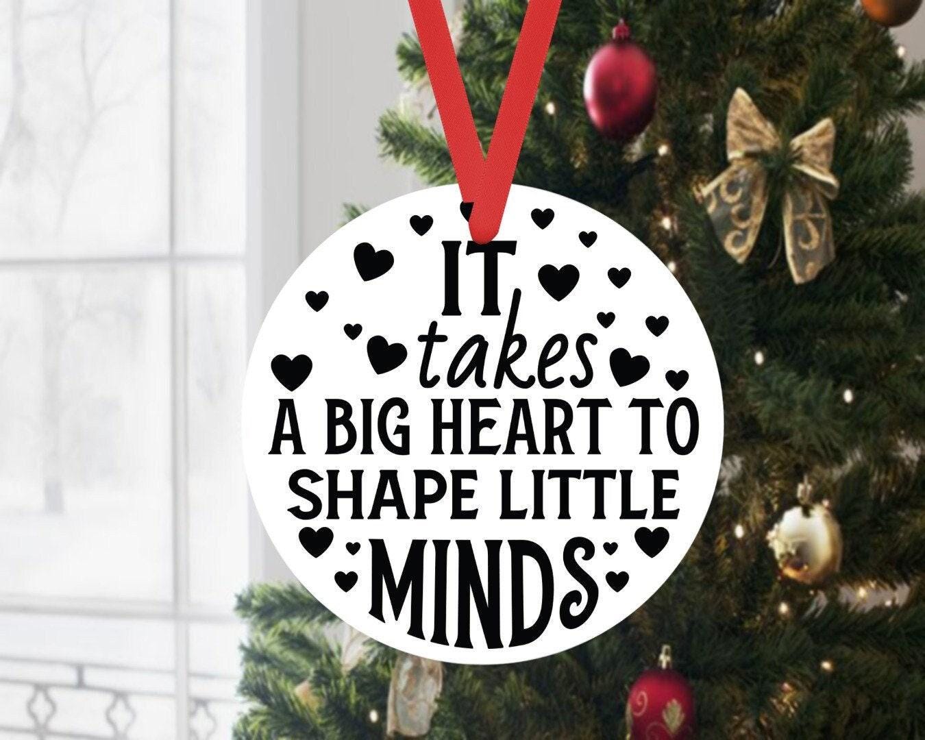 Personalised Teacher Christmas Bauble: Acrylic Heart Ornament