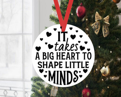 Personalised Teacher Christmas Bauble: Acrylic Heart Ornament