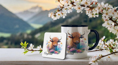 Highland Cow Mug - Personalised Cow Mug Cute