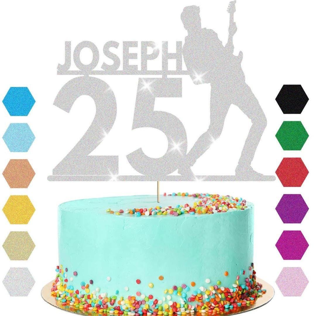Guitar Birthday Cake Topper Personalised Musician Cake Decoration Any Name Age