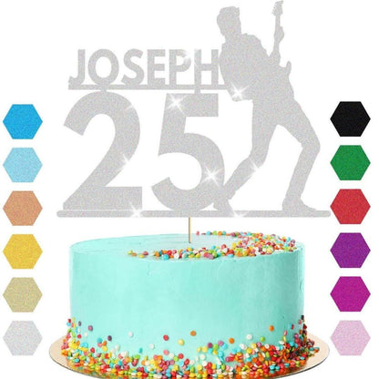 Guitar Birthday Cake Topper Personalised Musician Cake Decoration Any Name Age