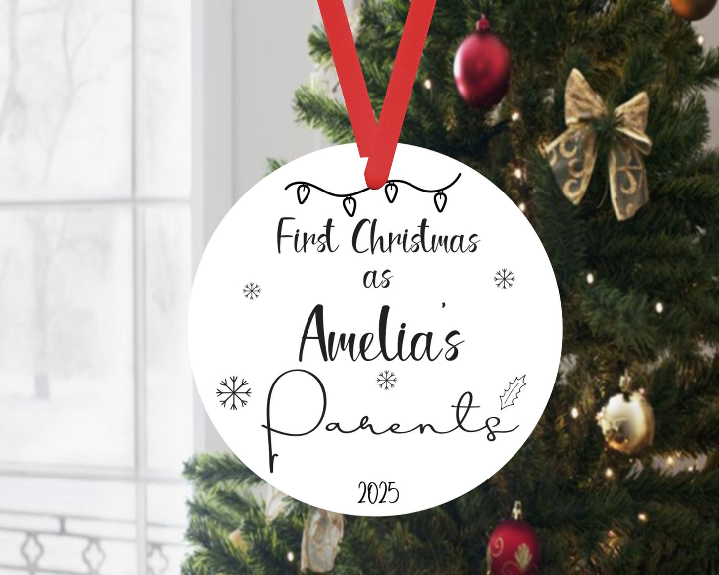 First Christmas As Baby Parents Bauble Xmas Personalised Ceramic Ornament Gift