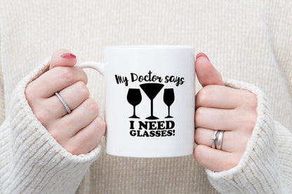 Funny 'My Doctor Says I Need Glasses' Novelty Mug & Coaster