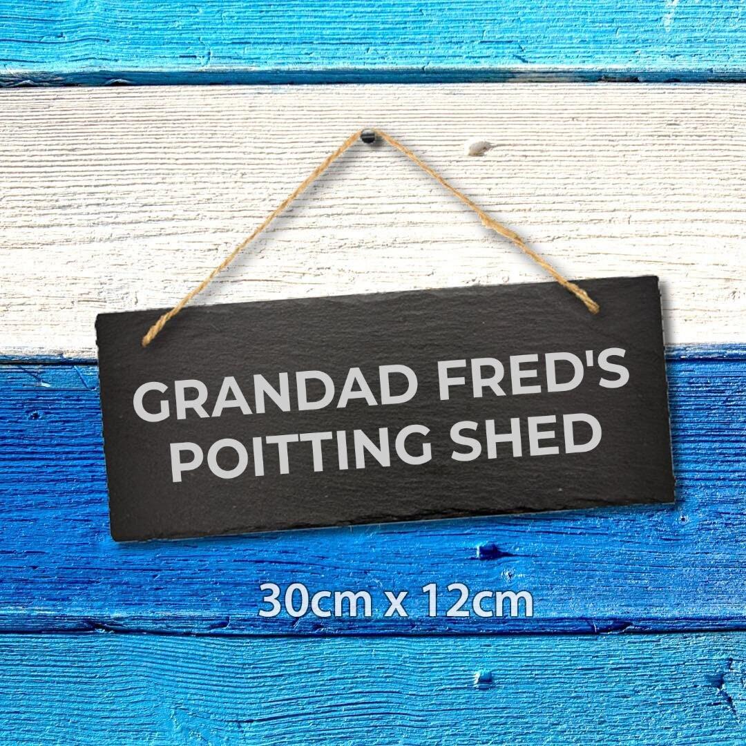 Personalised Slate Plaque Sign Shed Garden Laser Engraved Stone